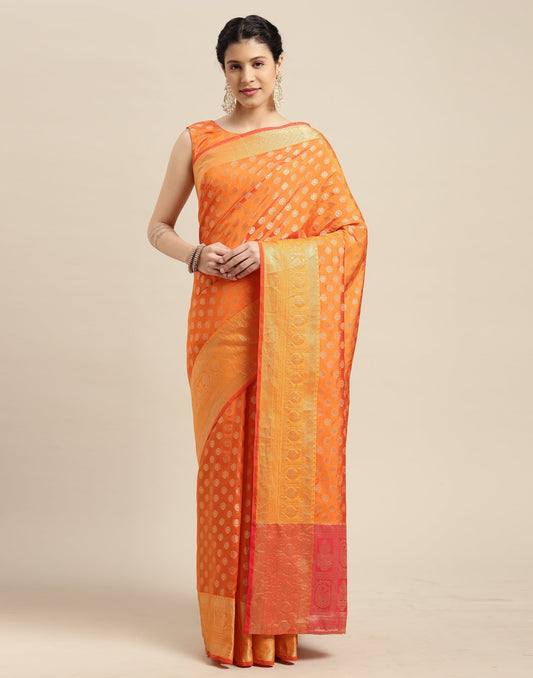 Orange Silk Saree | Sudathi