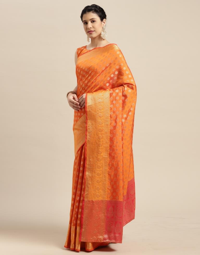 Orange Silk Saree | Sudathi
