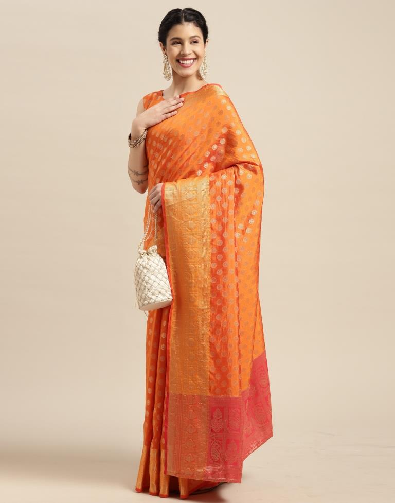Orange Silk Saree | Sudathi