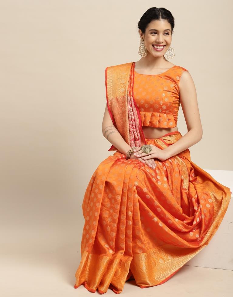 Orange Silk Saree | Sudathi