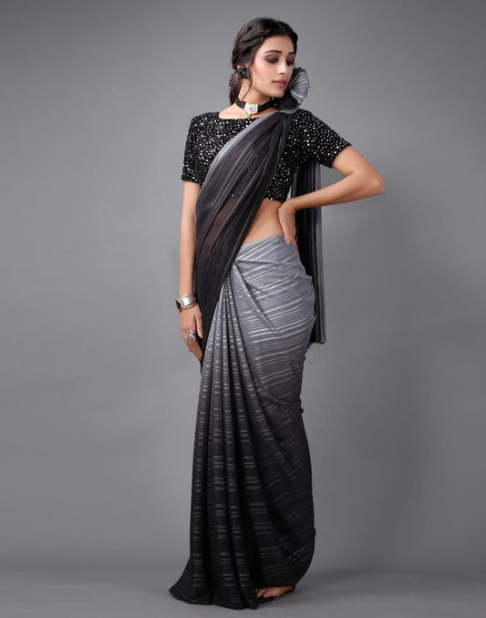 Grey Georgette Saree | Sudathi