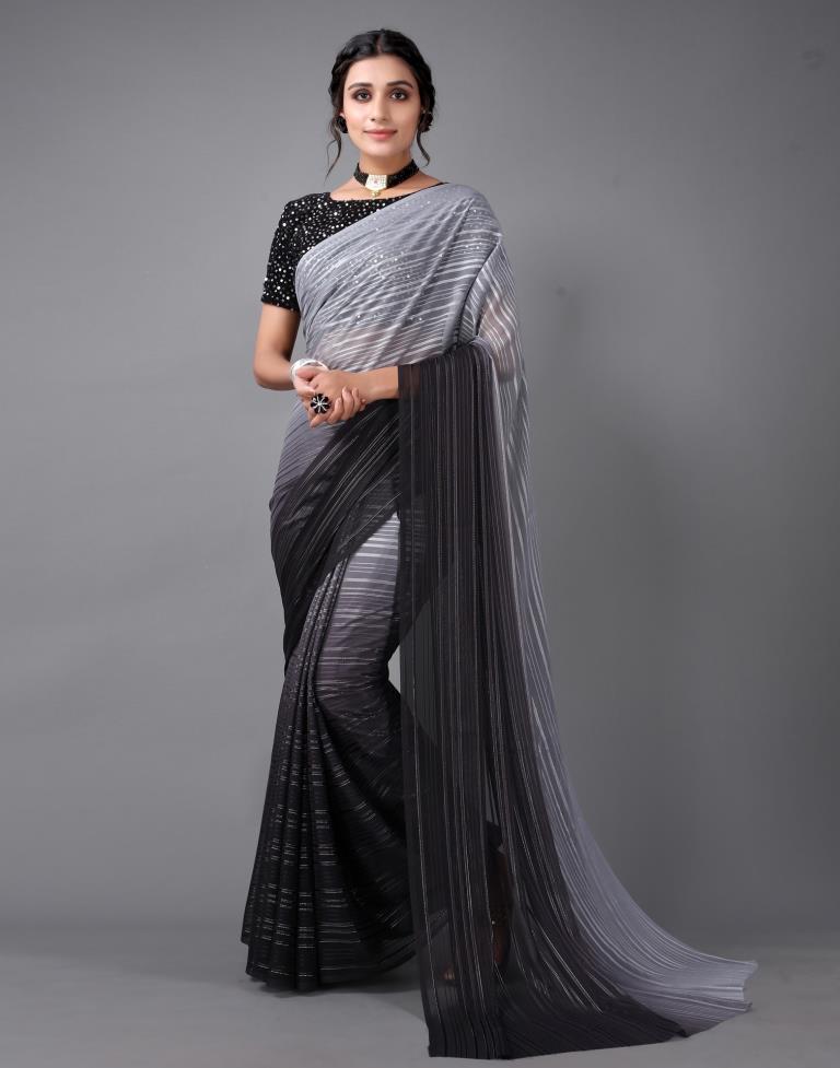 Grey Georgette Saree | Sudathi