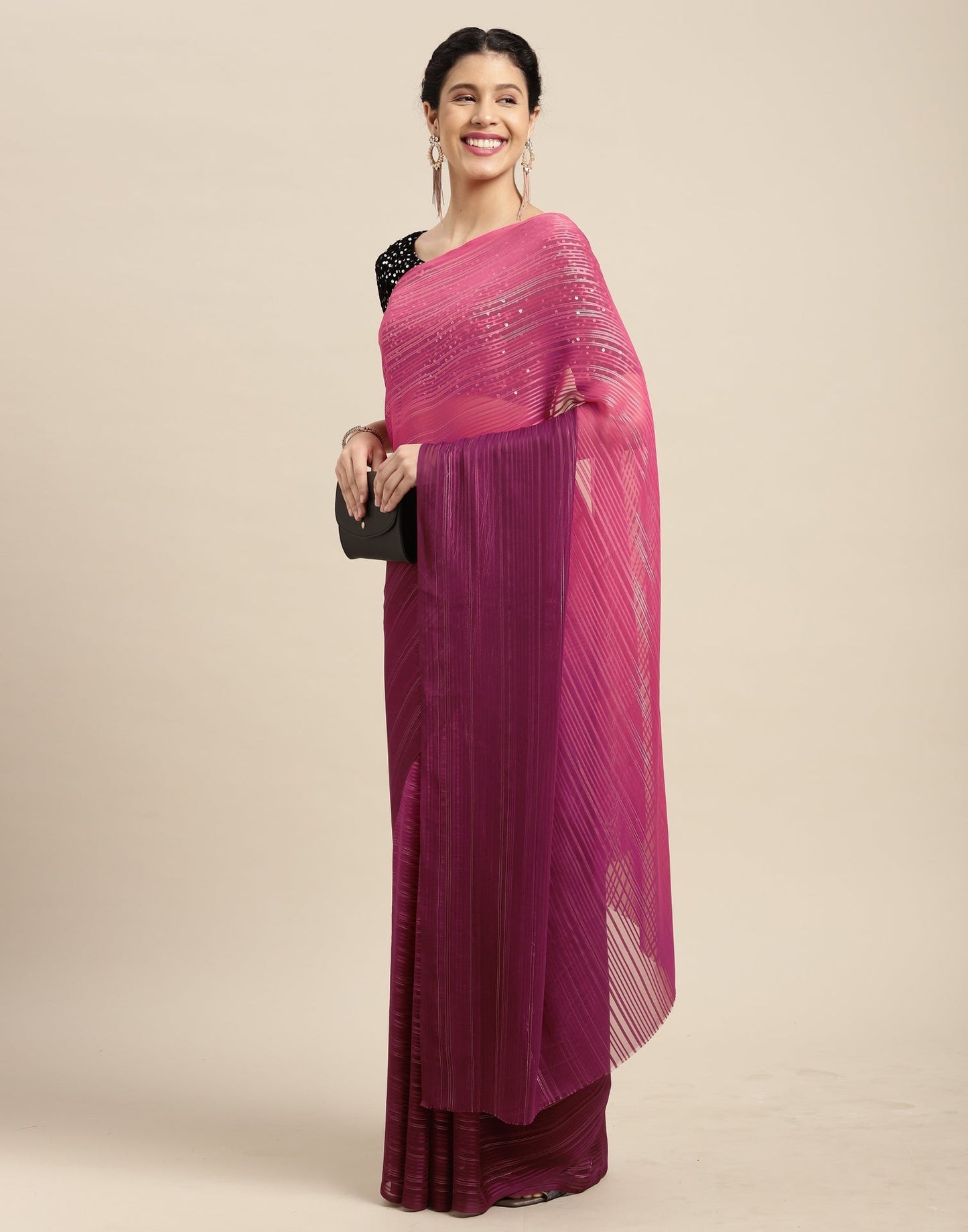 Wine Lurex Saree | Sudathi