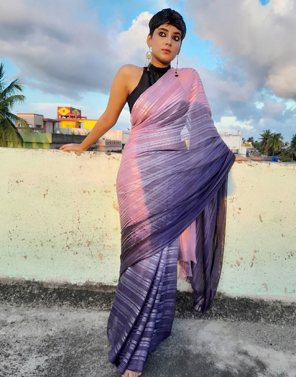 Lilac Georgette Saree | Sudathi