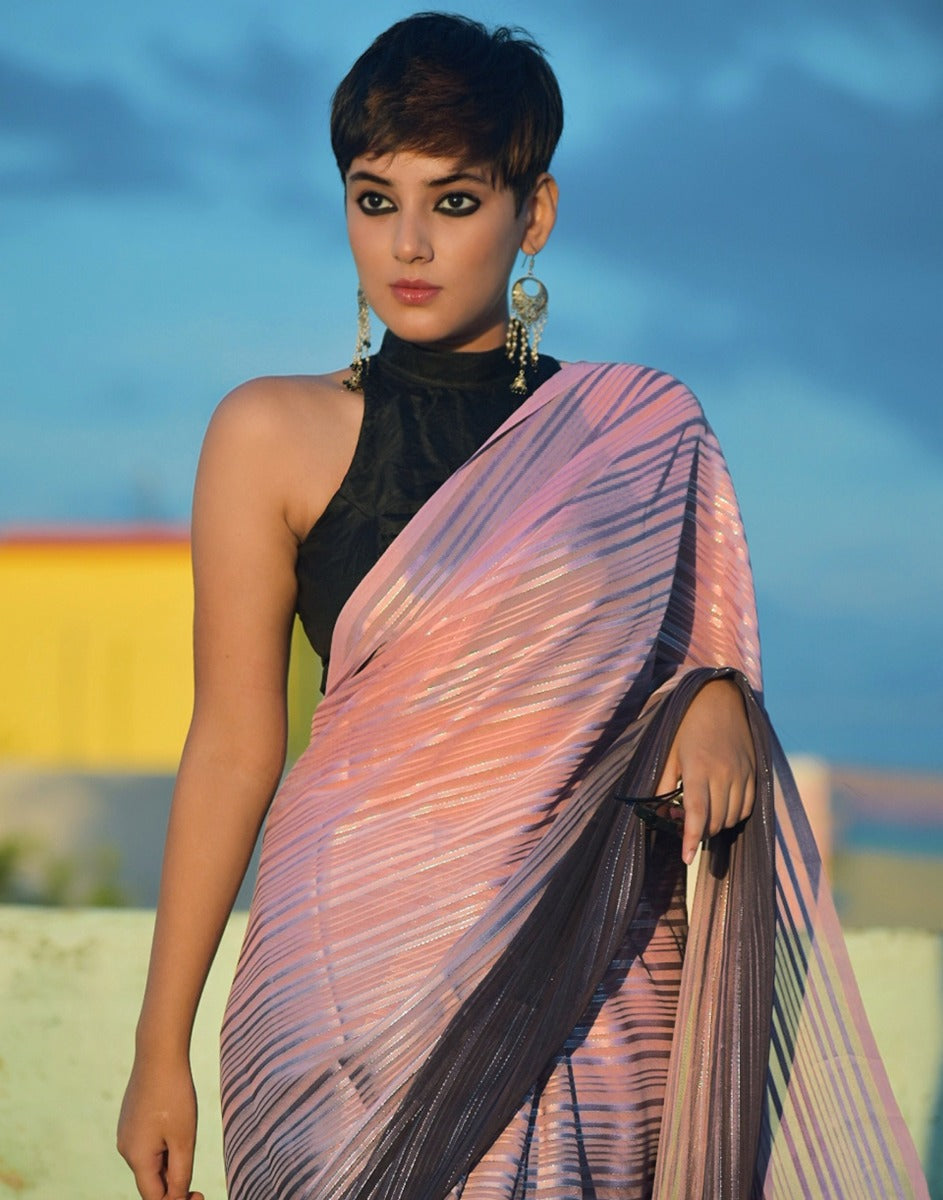Lilac Georgette Saree | Sudathi