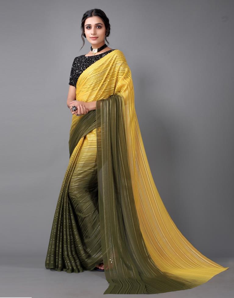 Turmeric Yellow Georgette Saree | Sudathi