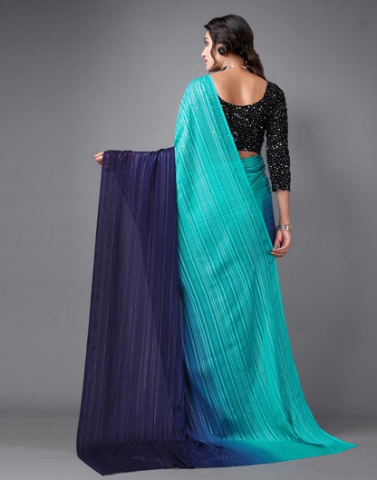 Turquoise Blue Georgette Saree | Sudathi