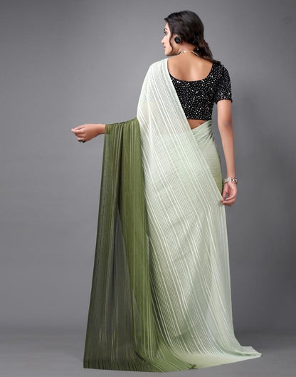 Olive Green Georgette Saree | Sudathi