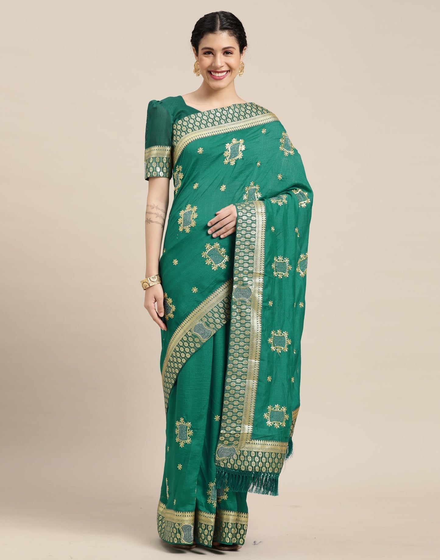 Rama Green Silk Saree | Sudathi