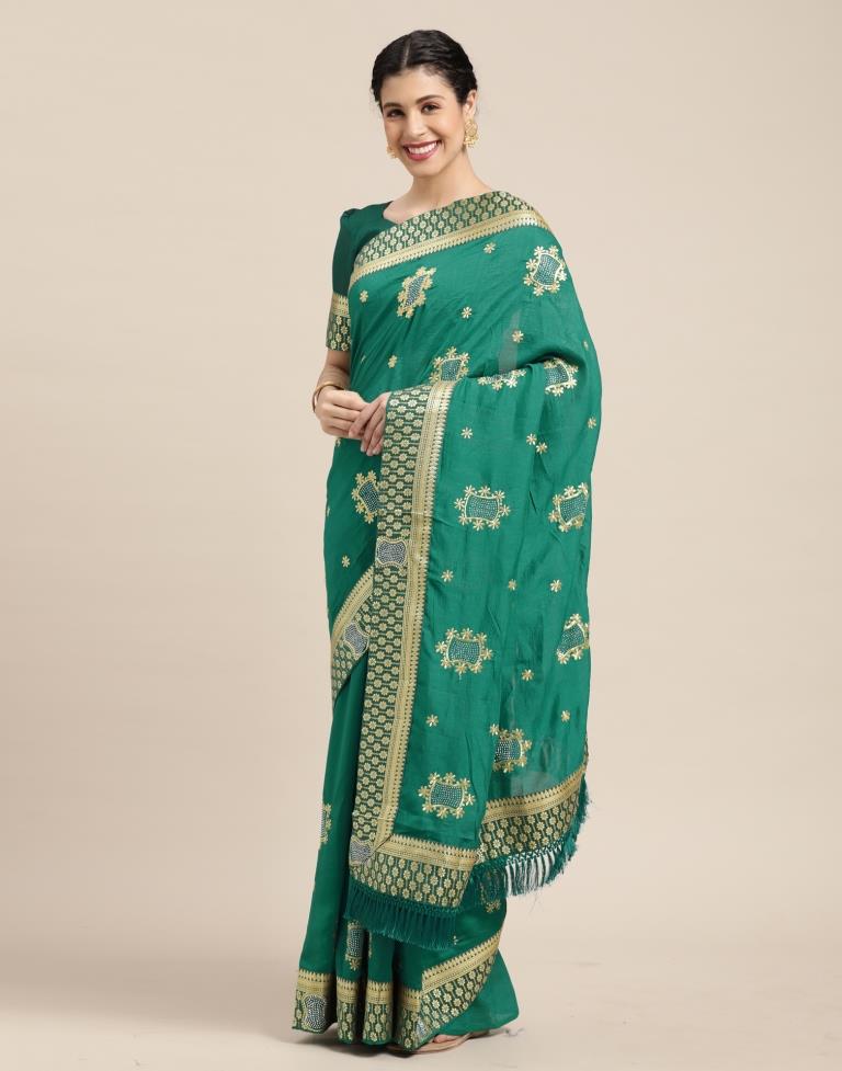 Rama Green Silk Saree | Sudathi