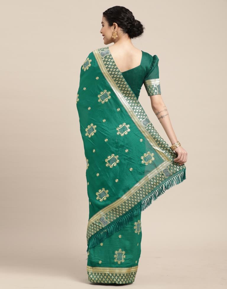 Rama Green Silk Saree | Sudathi