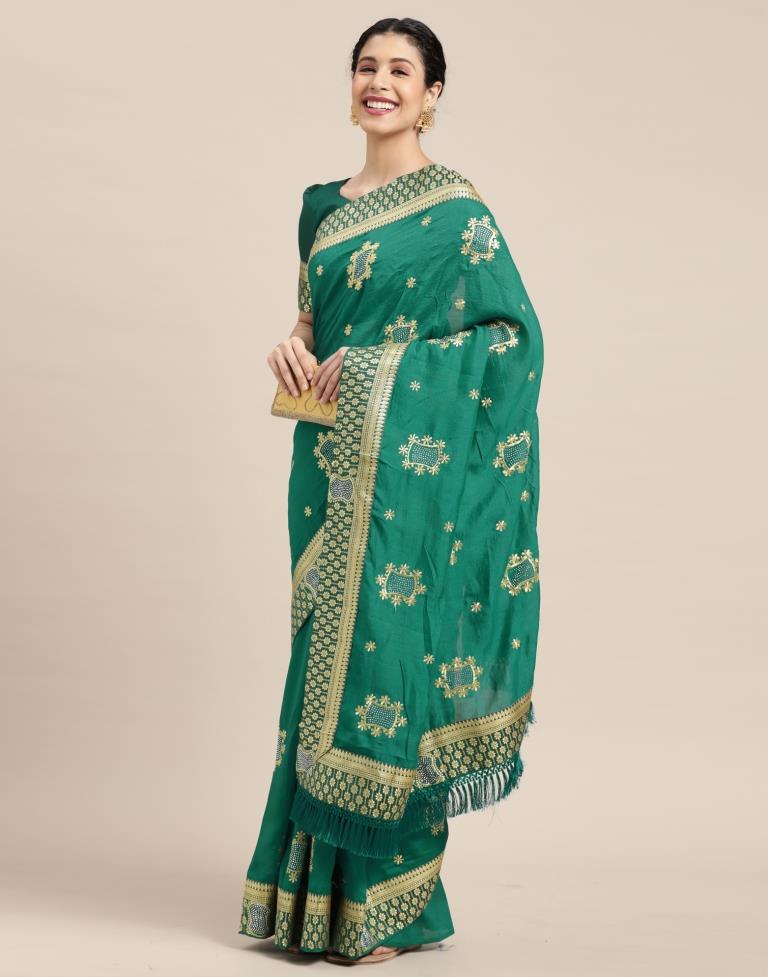 Rama Green Silk Saree | Sudathi