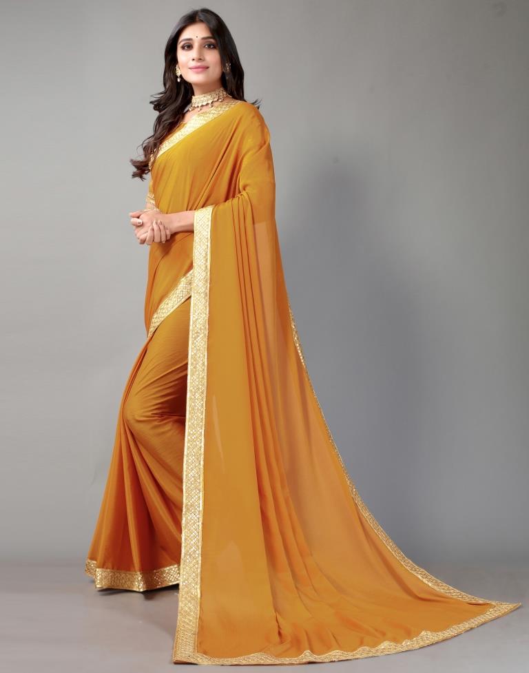 Mustard Yellow Silk Saree | Sudathi
