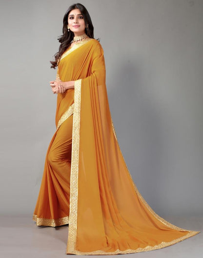 Mustard Yellow Silk Saree | Sudathi