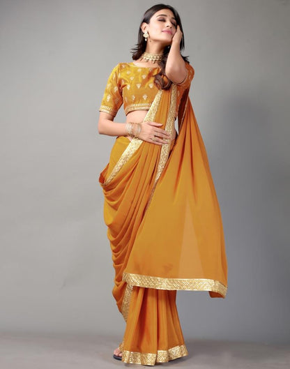 Mustard Yellow Silk Saree | Sudathi