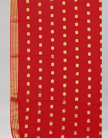 Red Weaving Chiffon Saree