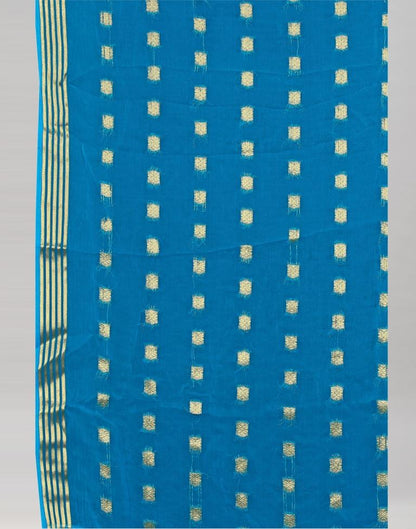 Blue Weaving Chiffon Saree