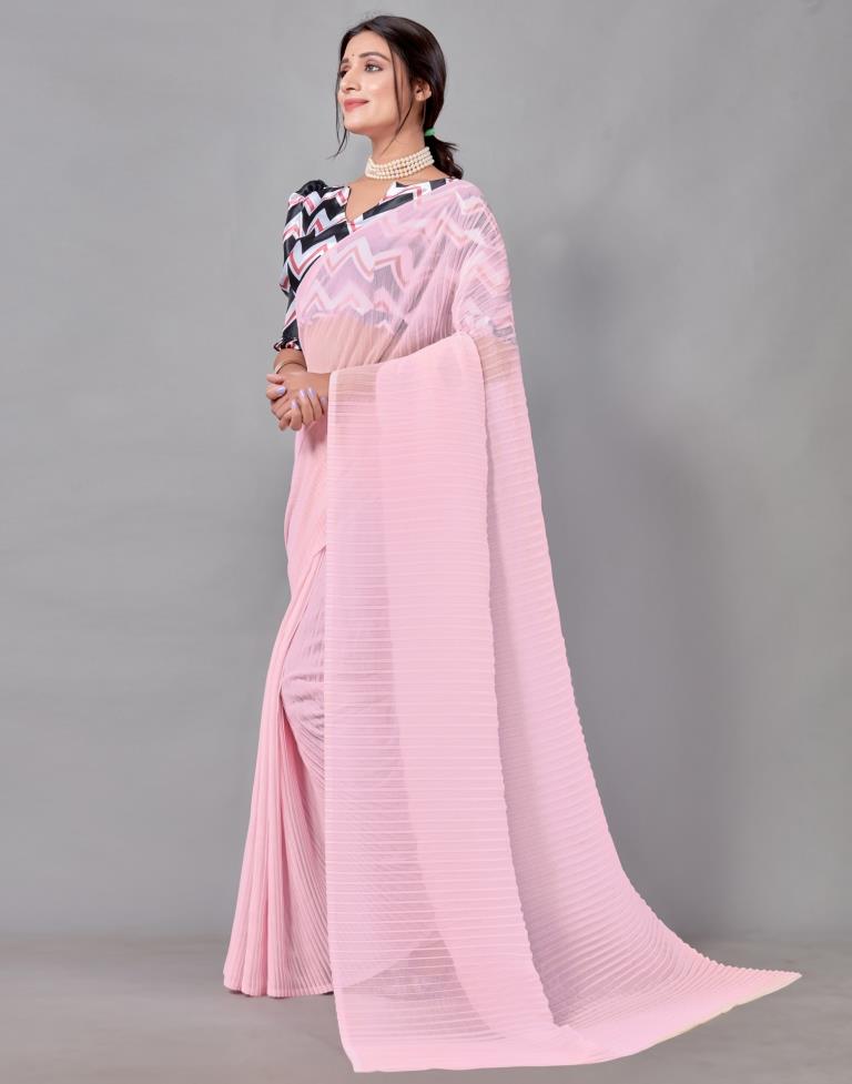 Light Pink Georgette Saree | Leemboodi