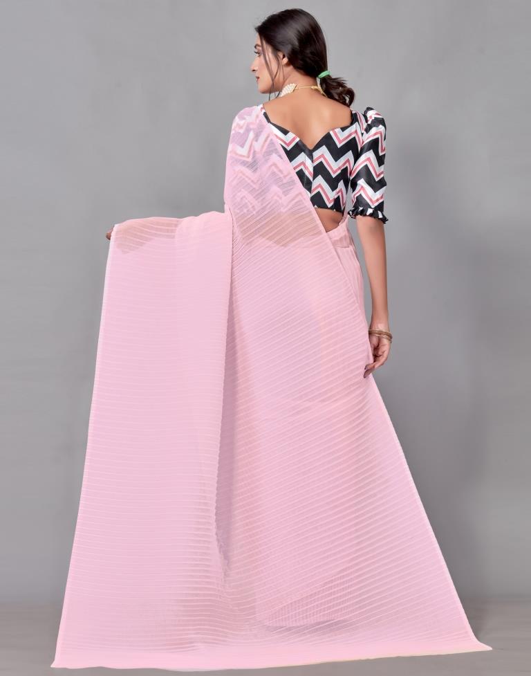 Light Pink Georgette Saree | Leemboodi