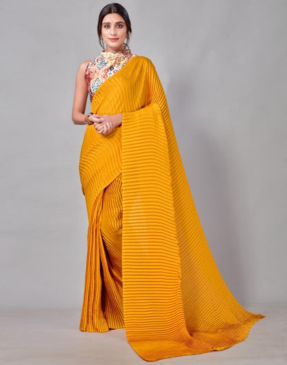 Turmeric Yellow Silk Saree | Leemboodi