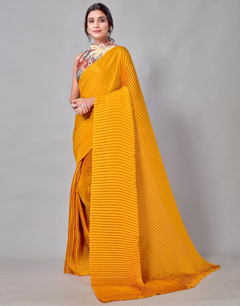 Turmeric Yellow Silk Saree | Leemboodi
