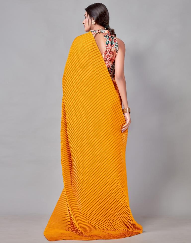 Turmeric Yellow Silk Saree | Leemboodi