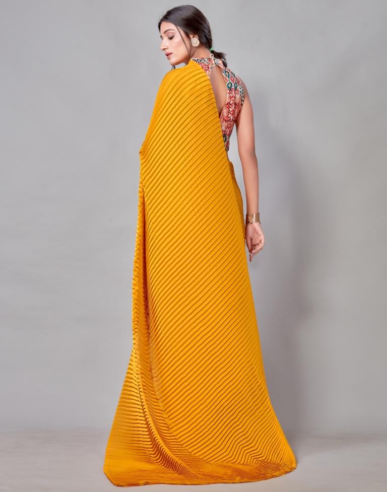 Turmeric Yellow Silk Saree | Leemboodi