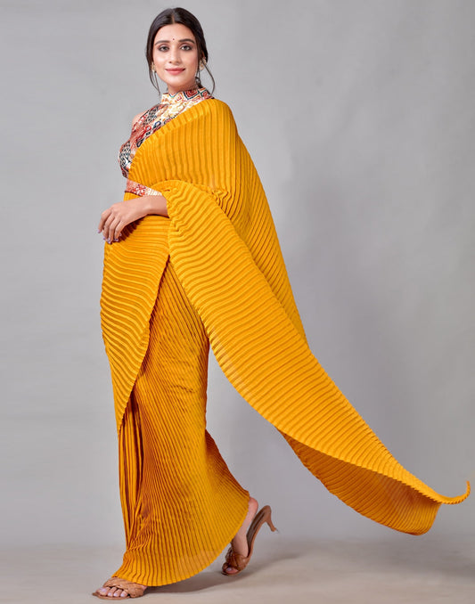 Turmeric Yellow Silk Saree | Leemboodi