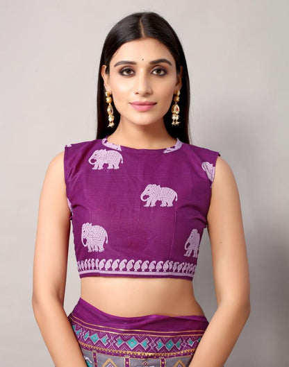 Grey Cotton Patola Saree | Leemboodi