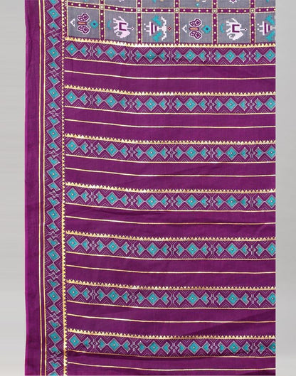 Grey Cotton Patola Saree | Leemboodi