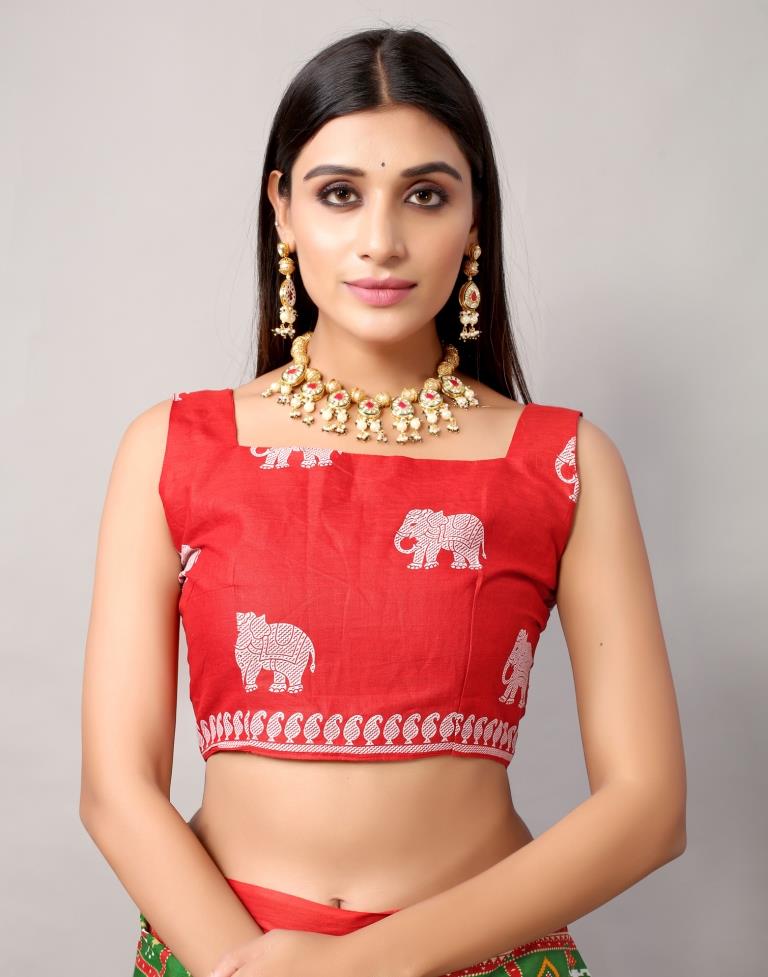 Green Cotton Patola Saree | Leemboodi