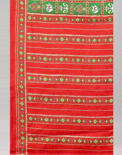 Green Cotton Patola Saree | Leemboodi