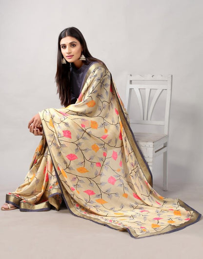 Cream Georgette Saree | Leemboodi
