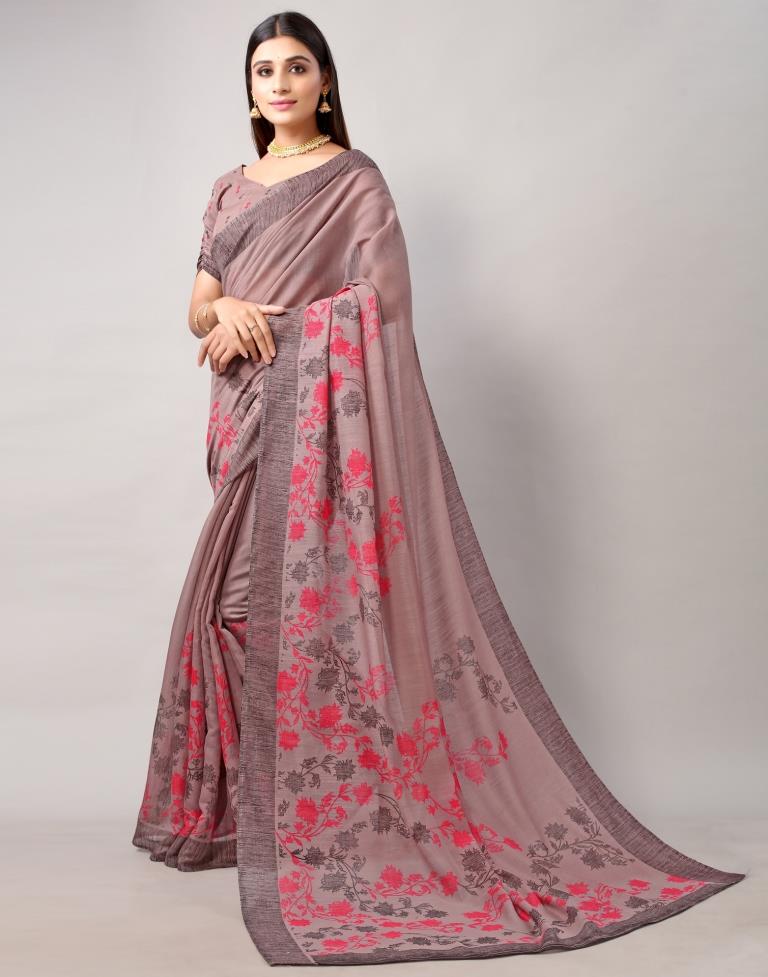 Brown Cotton Saree | Leemboodi
