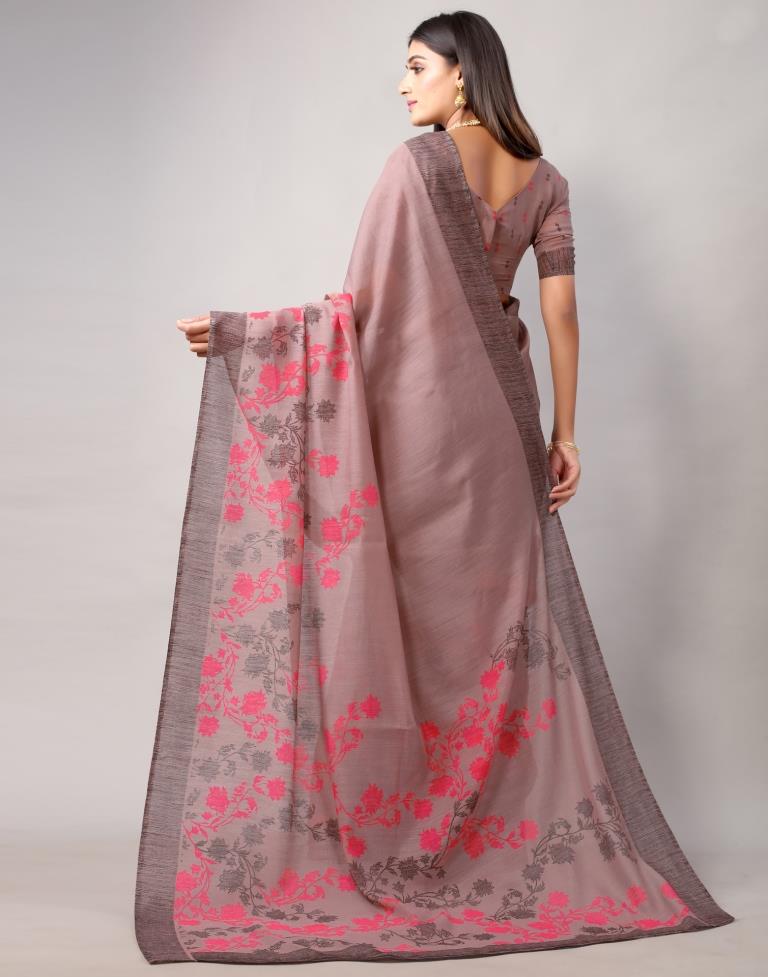 Brown Cotton Saree | Leemboodi