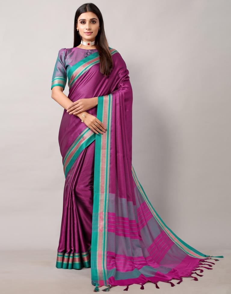 Purple Cotton Saree | Leemboodi
