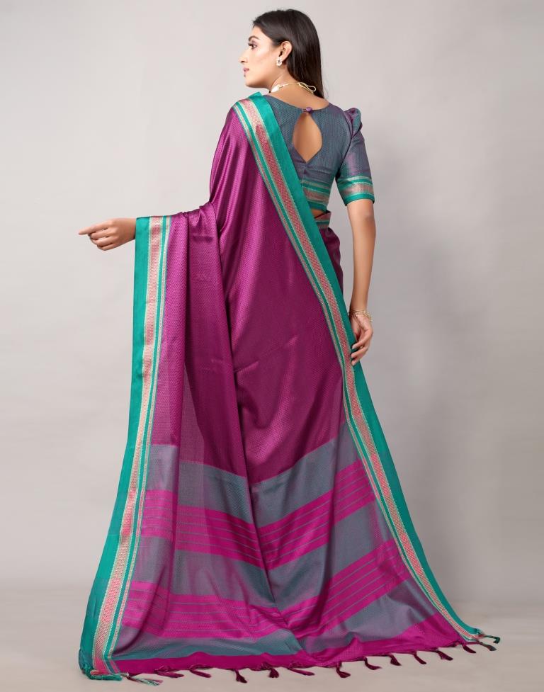 Purple Cotton Saree | Leemboodi