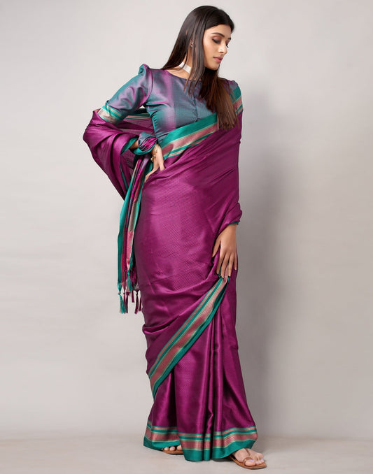Purple Cotton Saree | Leemboodi