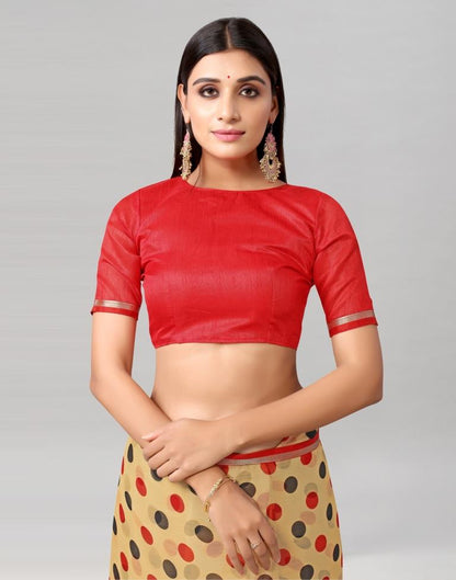 Cream Printed Chiffon Saree