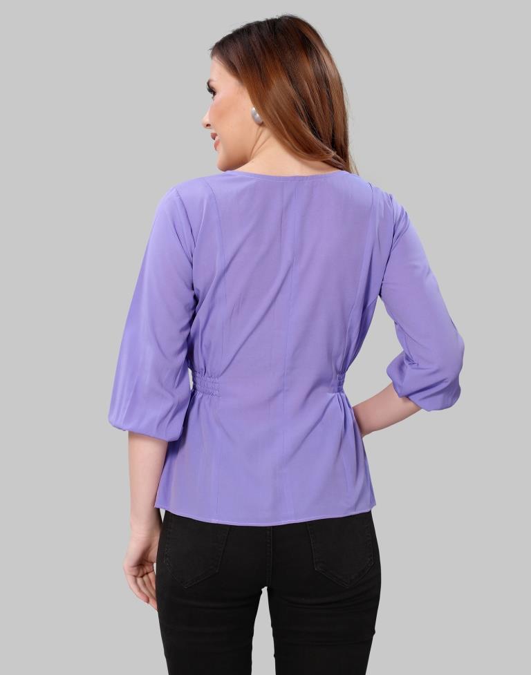 Dual Levender Colored Crepe Solid Top | Sudathi