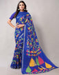 Royal Blue Printed Cotton Saree