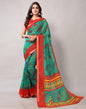 Rama Green Printed Cotton Saree