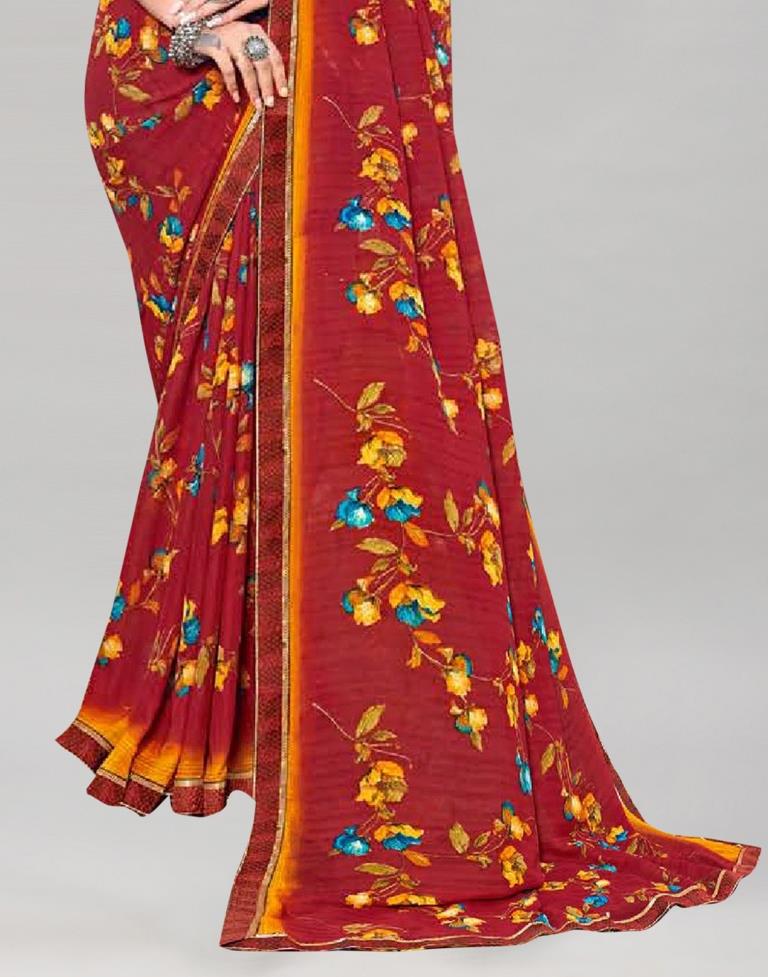 Red Georgette Saree | Sudathi