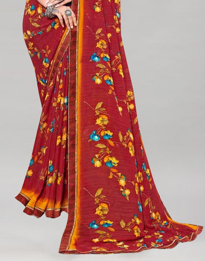 Red Georgette Saree | Sudathi