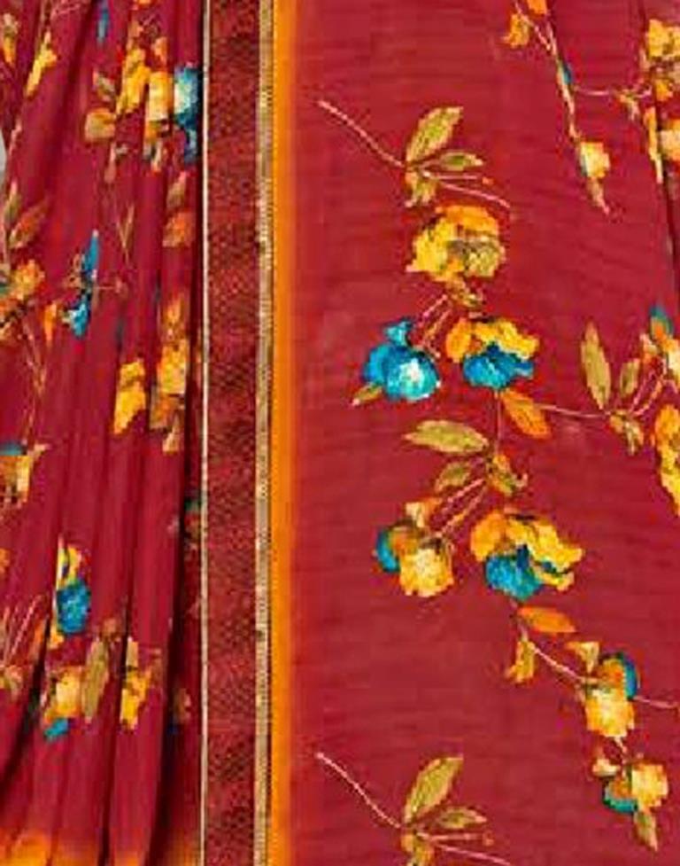 Red Georgette Saree | Sudathi