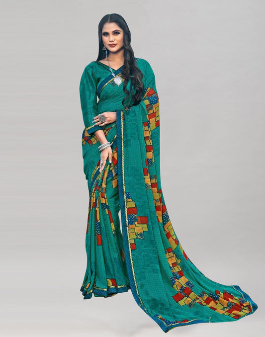 Rama Green Georgette Saree | Sudathi