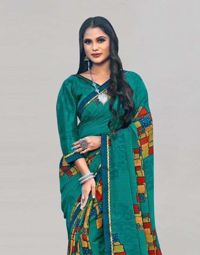 Rama Green Georgette Saree | Sudathi
