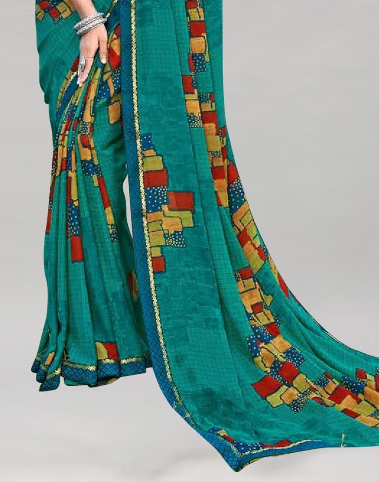 Rama Green Georgette Saree | Sudathi