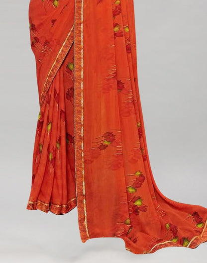 Orange Georgette Saree | Sudathi