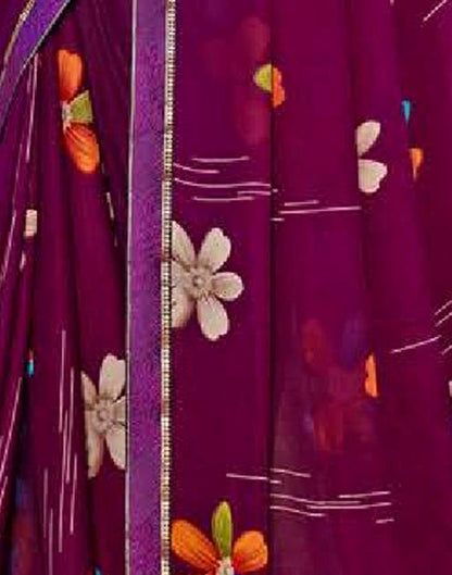 Wine Georgette Saree | Sudathi